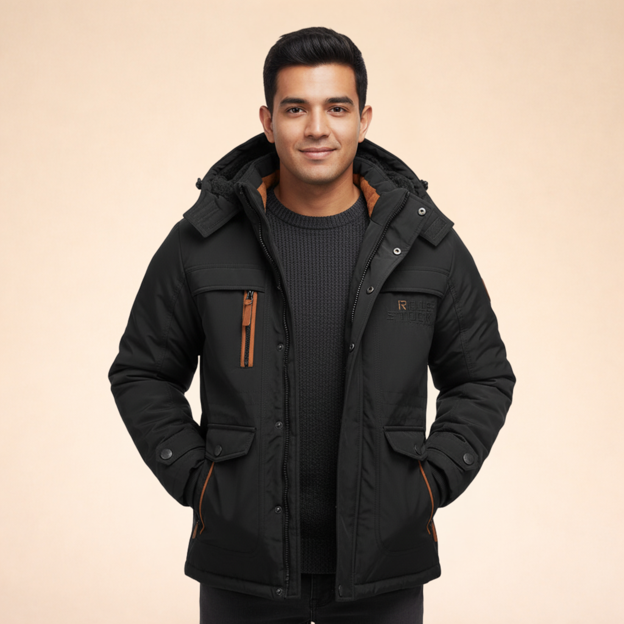 Winter Jacket Men's Warm Weather-Resistant Insulated Outdoor Coat