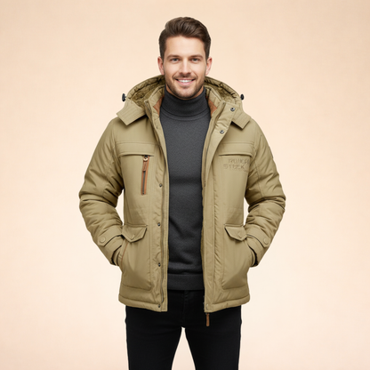 Winter Jacket Men's Warm Weather-Resistant Insulated Outdoor Coat