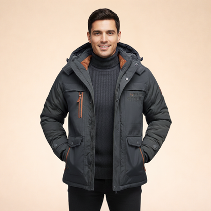 Winter Jacket Men's Warm Weather-Resistant Insulated Outdoor Coat