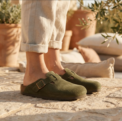 Orthopedic Clogs with Buckle Closed Toe Slip-On Comfort Everyday Casual