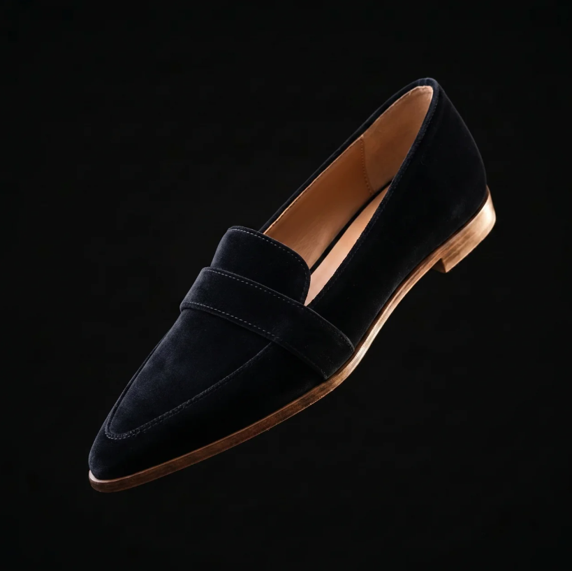 Moccasin Leather Slip On Shoes Orthopedic Arch Support Comfort Black