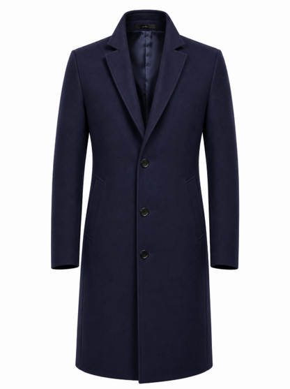 Men's Winter Coat Classic Structured Formal Casual Everyday Charcoal