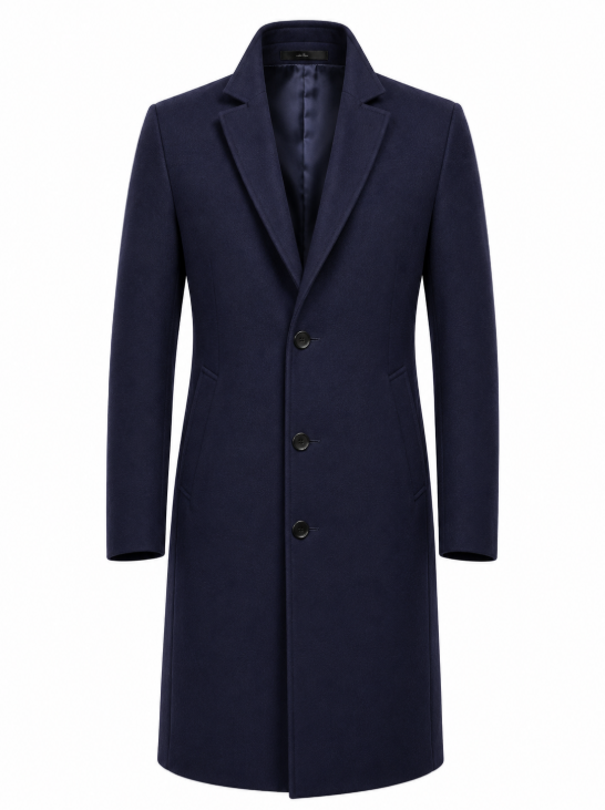 Men's Winter Coat Classic Structured Formal Casual Everyday Charcoal