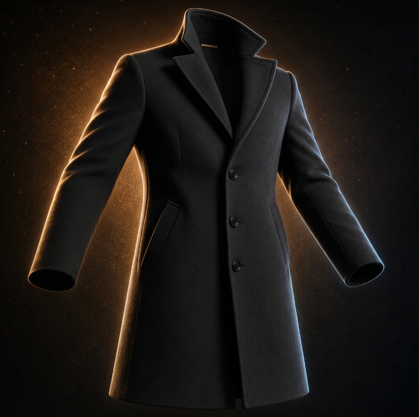 Men's Winter Coat Classic Structured Formal Casual Everyday Charcoal