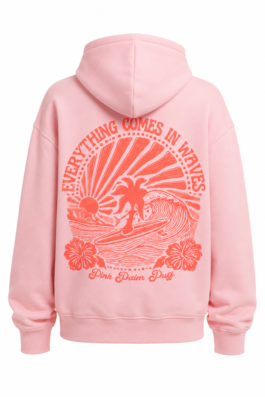 Oversized Surf Hoodie Comfortable Casual Loose Fit Graphic Print