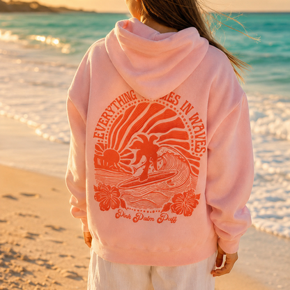 Oversized Surf Hoodie Comfortable Casual Loose Fit Graphic Print