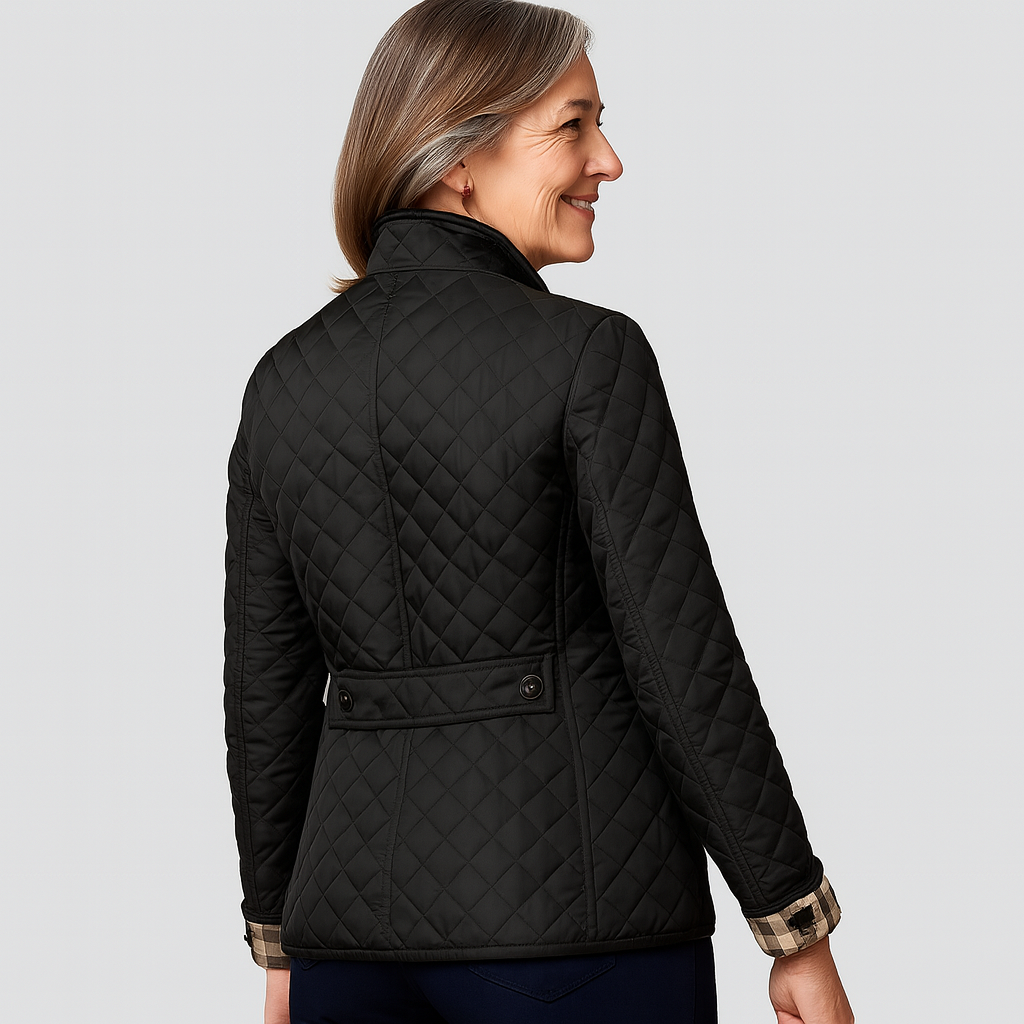 Women's Quilted Jacket Turned-Down Collar Lightweight Padded Casual Warm Coat Autumn Winter Relaxed Fit Everyday Outerwear Ladies Puffer Style