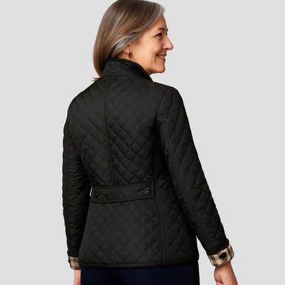 Women's Quilted Jacket Turned-Down Collar Lightweight Padded Casual Warm Coat Autumn Winter Relaxed Fit Everyday Outerwear Ladies Puffer Style
