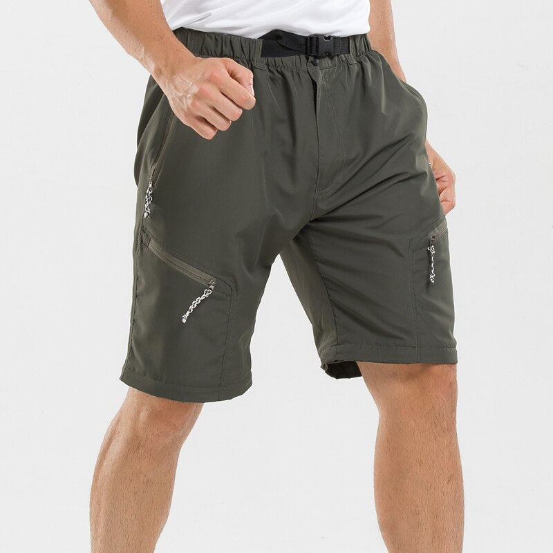 Men's Convertible Zip-Off Hiking Pants Elastic Waistband Multi-Pocket