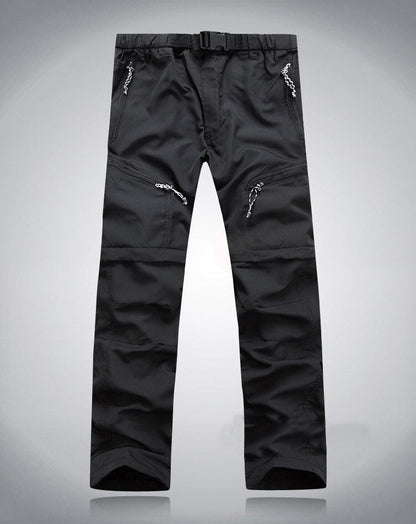 Men's Convertible Zip-Off Hiking Pants Elastic Waistband Multi-Pocket