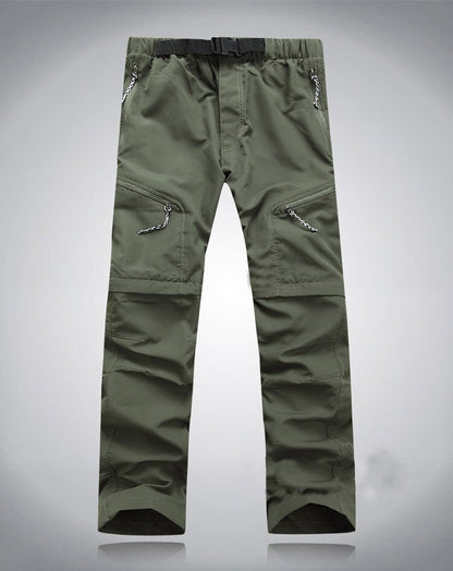 Men's Convertible Zip-Off Hiking Pants Elastic Waistband Multi-Pocket