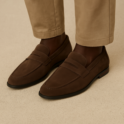 Penny Loafers Suede Casual Elegant Slip On Shoes Men