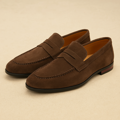 Penny Loafers Suede Casual Elegant Slip On Shoes Men