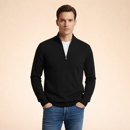 Half-Zip Winter Sweater Men's Cozy Layering Comfortable Relaxed Fit