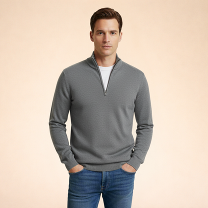 Half-Zip Winter Sweater Men's Cozy Layering Comfortable Relaxed Fit