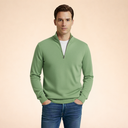 Half-Zip Winter Sweater Men's Cozy Layering Comfortable Relaxed Fit