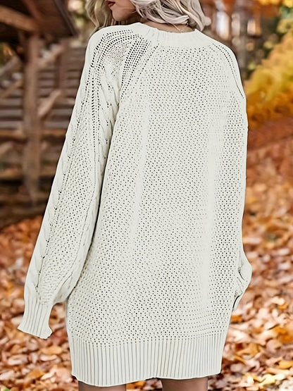 Women's Oversized Knit Sweater Cable-Knit Relaxed Fit Warm Cosy Pullover Casual Winter Jumper Ladies Chunky Knitwear Soft Everyday