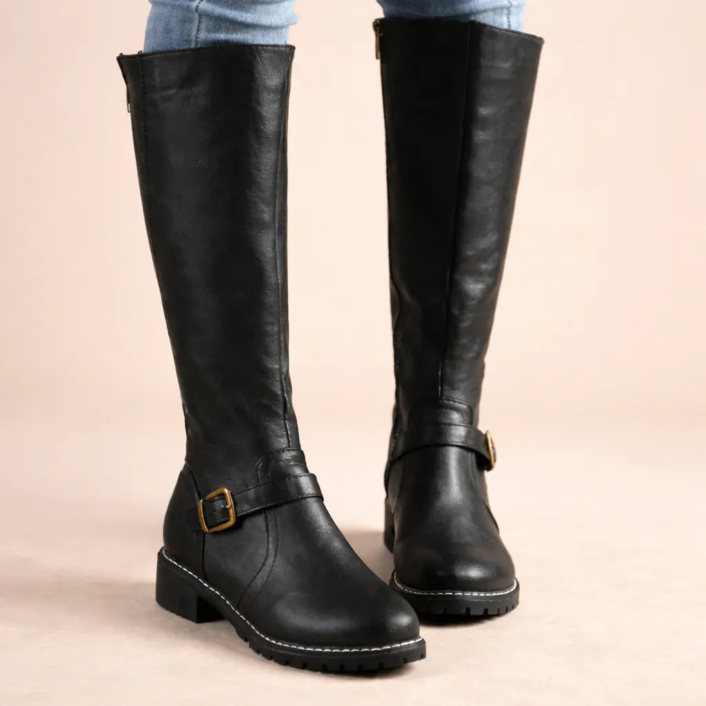 Women's Leather Boots Elegant Comfortable Zipper Non-Slip Sole