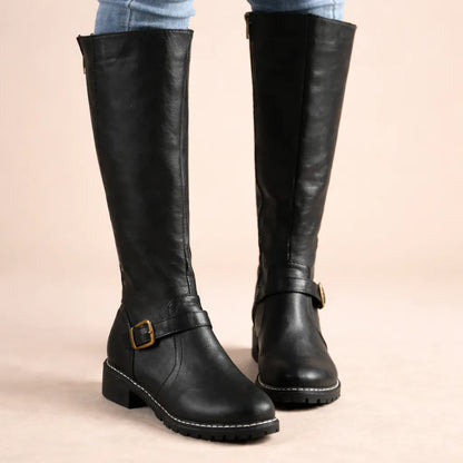 Women's Leather Boots Elegant Comfortable Zipper Non-Slip Sole