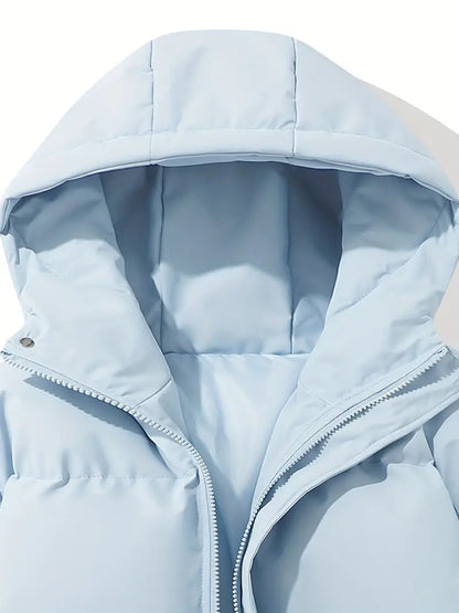 Women's Winter Coat with Hood Quilted Padded Warm Stylish