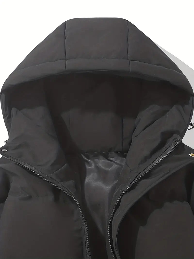 Women's Winter Coat with Hood Quilted Padded Warm Stylish
