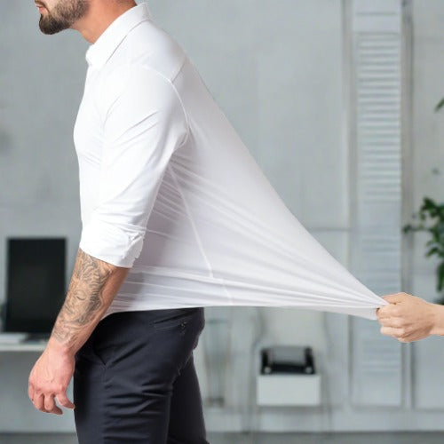Men's Wrinkle-Free Shirt Stand Collar Formal Casual Smart Wear