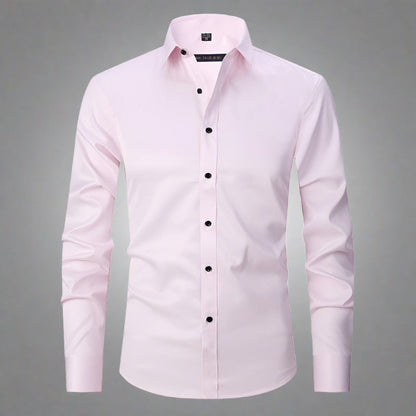 Men's Wrinkle-Free Shirt Stand Collar Formal Casual Smart Wear
