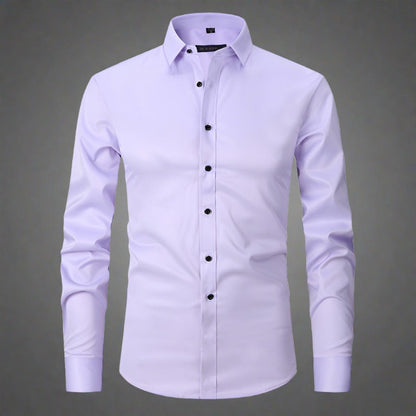 Men's Wrinkle-Free Shirt Stand Collar Formal Casual Smart Wear