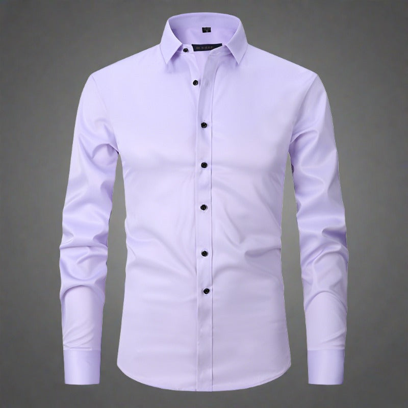 Men's Wrinkle-Free Shirt Stand Collar Formal Casual Smart Wear