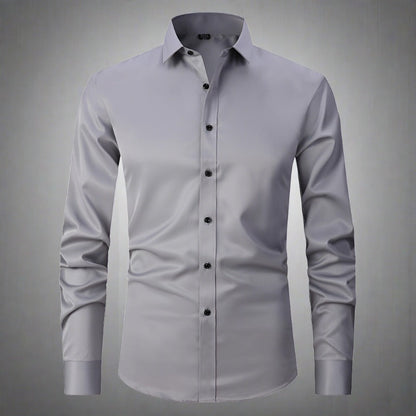Men's Wrinkle-Free Shirt Stand Collar Formal Casual Smart Wear