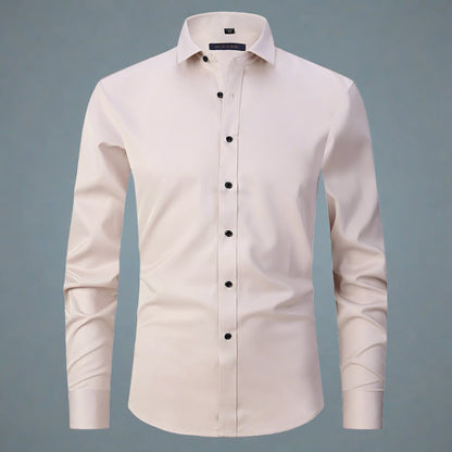 Men's Wrinkle-Free Shirt Stand Collar Formal Casual Smart Wear