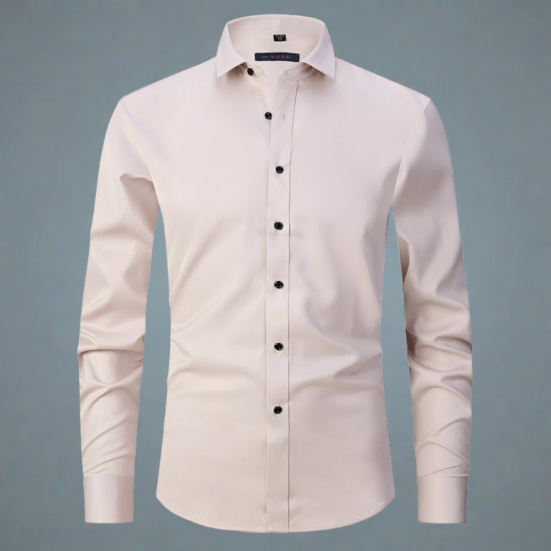 Men's Wrinkle-Free Shirt Stand Collar Formal Casual Smart Wear