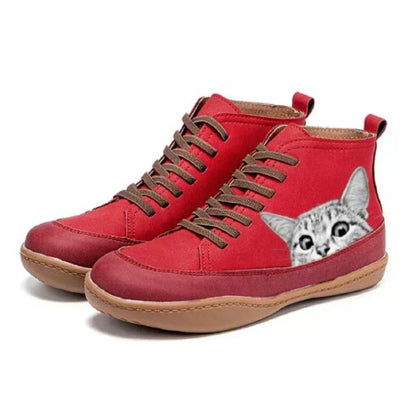 High-Top Sneakers Women's Chic Leather Ankle Support Urban Style