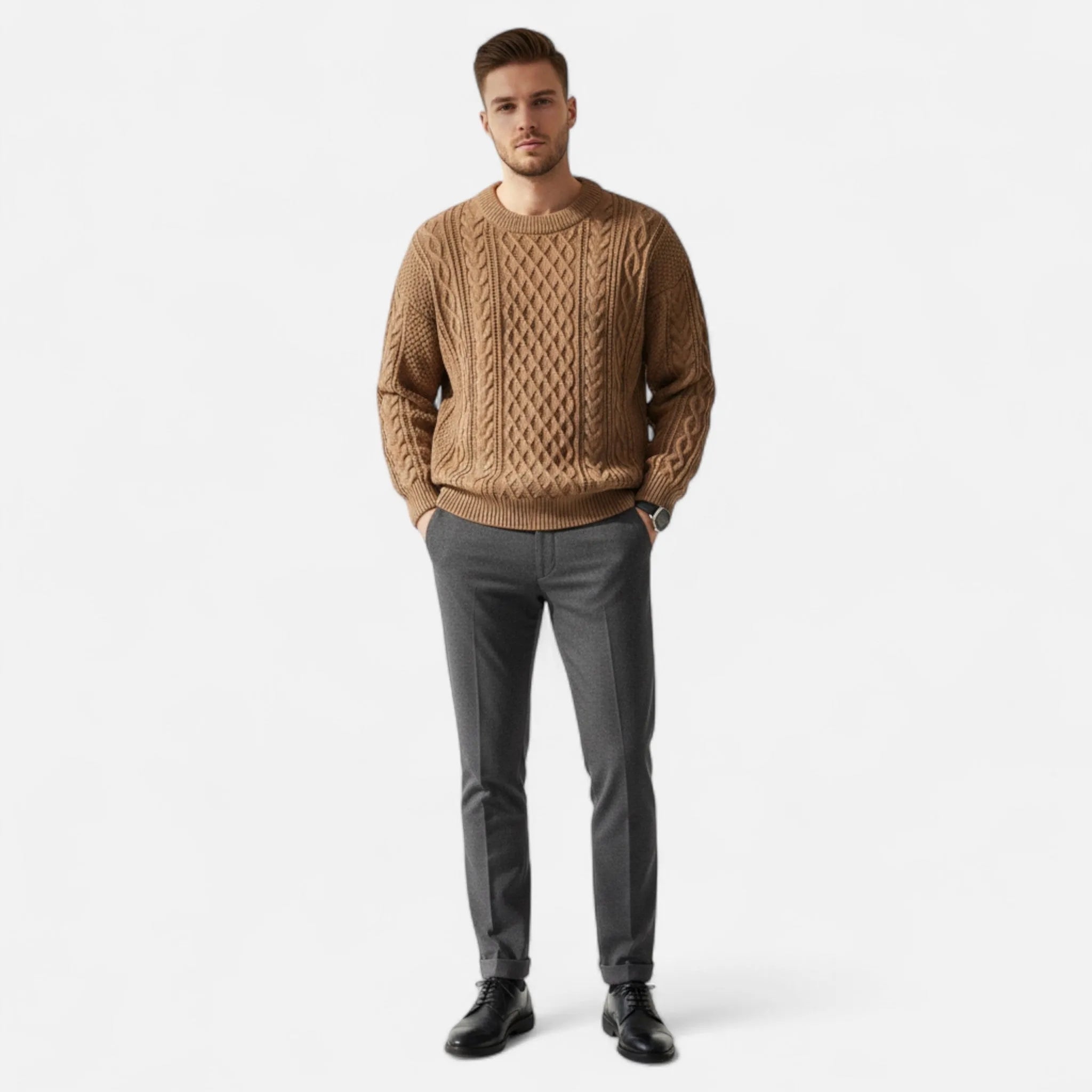 Men's Wool Sweater Classic Fit Timeless Elegant Everyday Wear