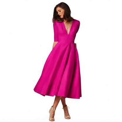 Women's Midi Dress in Magenta