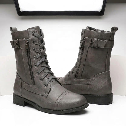 Leather Ankle Boots Glossy Finish Women's Elegant Formal Casual Dress Shoes
