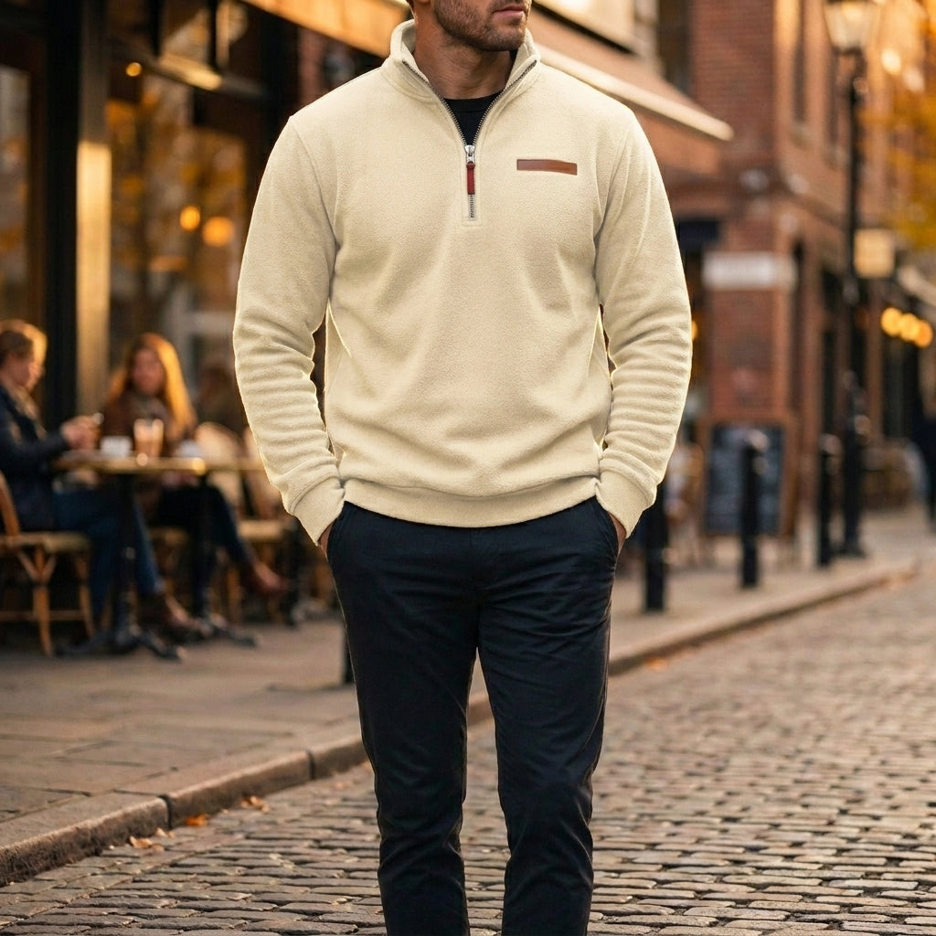 Men's Fleece Quarter-Zip Sweatshirt Casual Pullover Comfortable Everyday