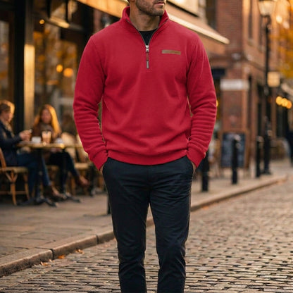 Men's Fleece Quarter-Zip Sweatshirt Casual Pullover Comfortable Everyday