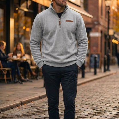 Men's Fleece Quarter-Zip Sweatshirt Casual Pullover Comfortable Everyday