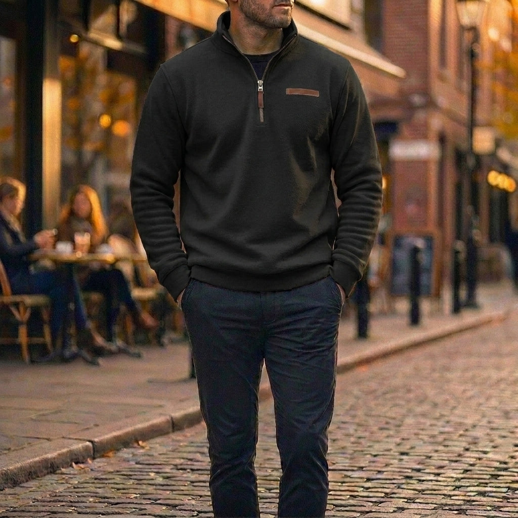Men's Fleece Quarter-Zip Sweatshirt Casual Pullover Comfortable Everyday