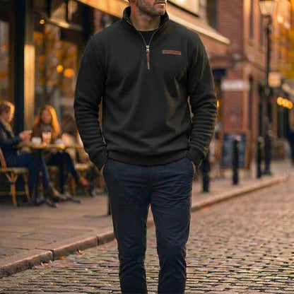 Men's Fleece Quarter-Zip Sweatshirt Casual Pullover Comfortable Everyday