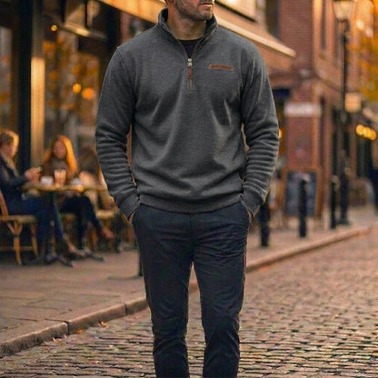 Men's Fleece Quarter-Zip Sweatshirt Casual Pullover Comfortable Everyday