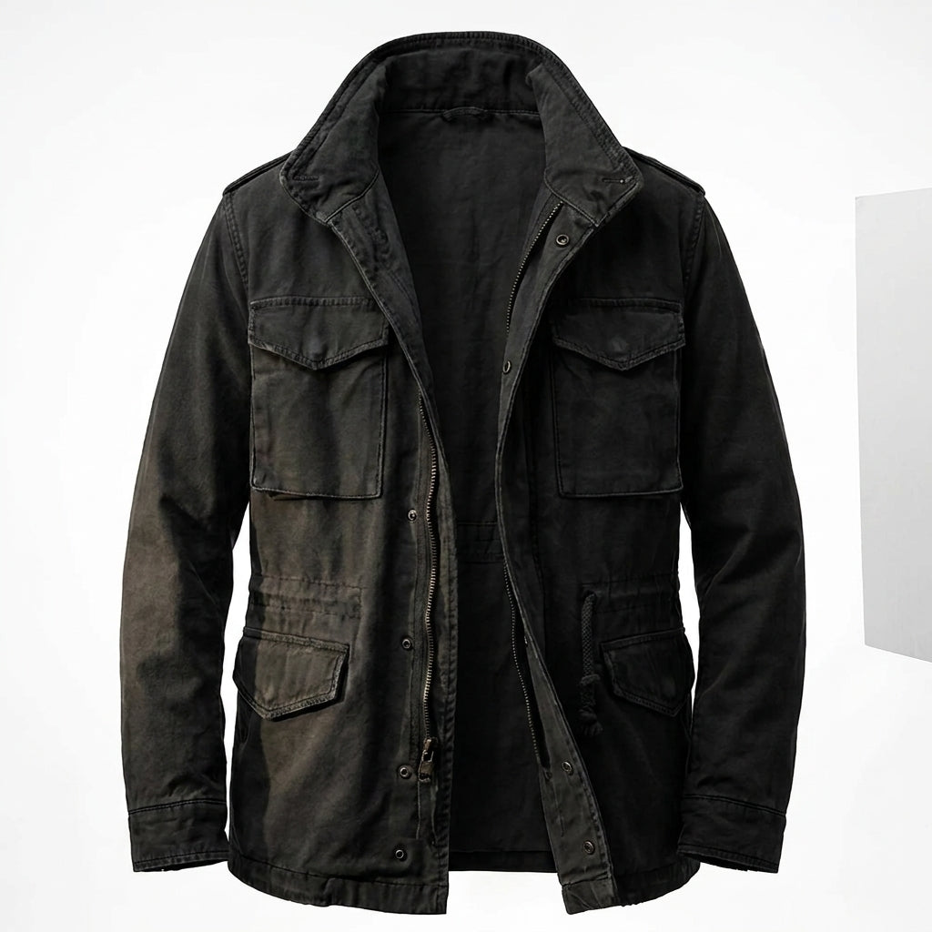 Men's Military Field Jacket Classic Olive Casual Outdoor Everyday Wear