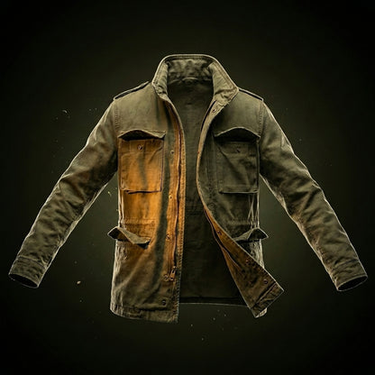 Men's Military Field Jacket Classic Olive Casual Outdoor Everyday Wear