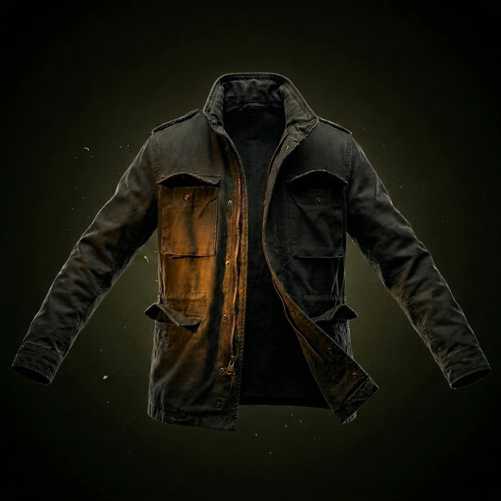 Men's Military Field Jacket Classic Olive Casual Outdoor Everyday Wear