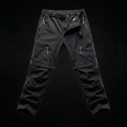 Men's Convertible Zip-Off Hiking Pants Elastic Waistband Multi-Pocket