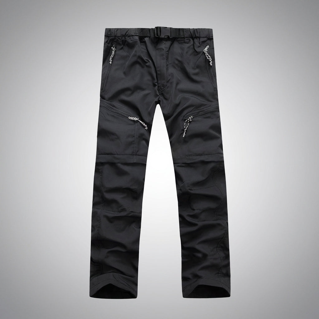 Men's Convertible Zip-Off Hiking Pants Elastic Waistband Multi-Pocket