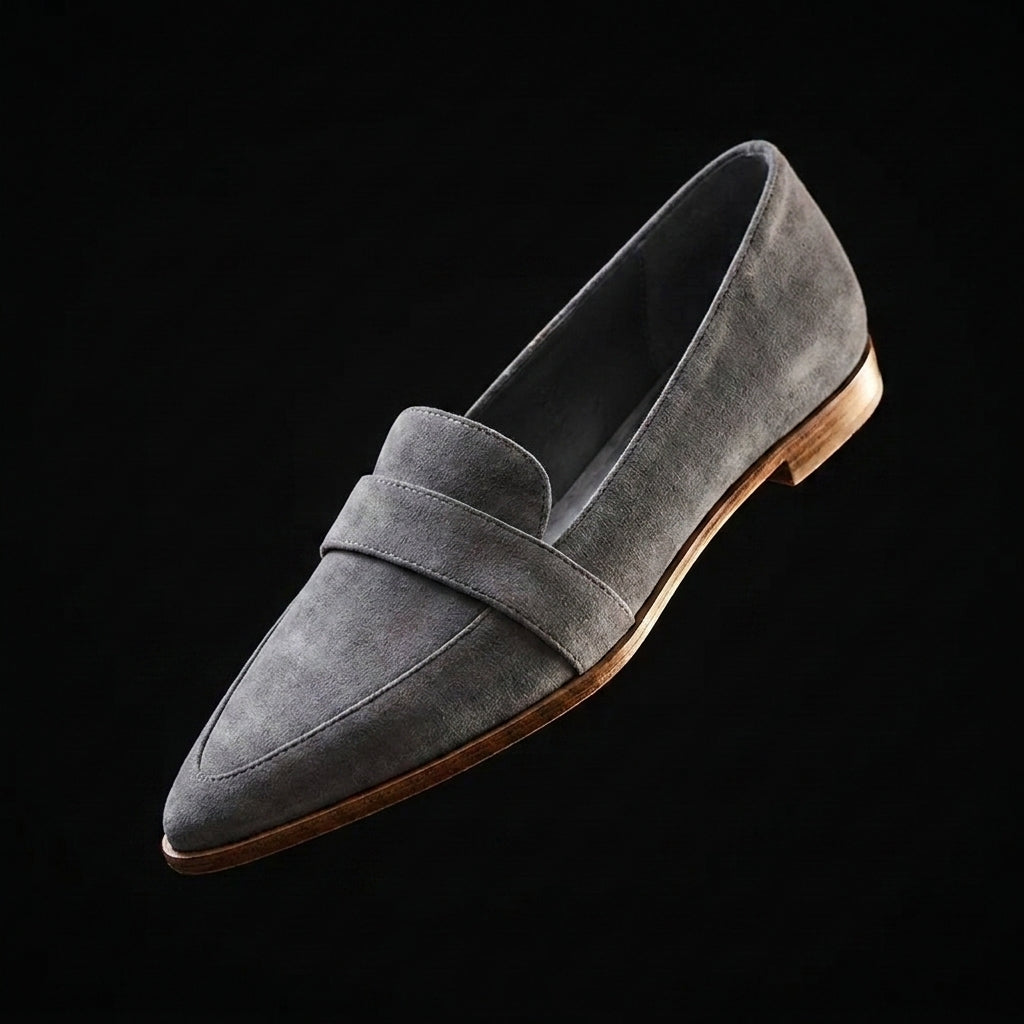Moccasin Leather Slip On Shoes Orthopedic Arch Support Comfort Black