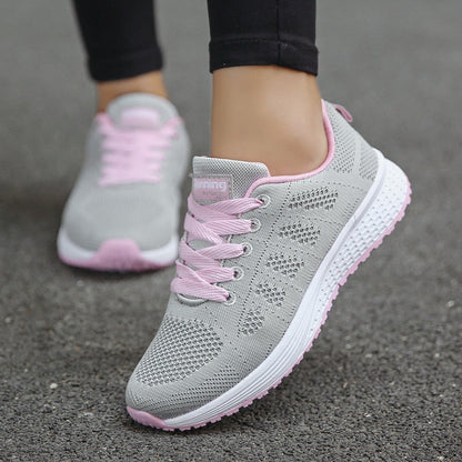 Women's Running Shoes Cushioned Lace-Up Athletic Trainers