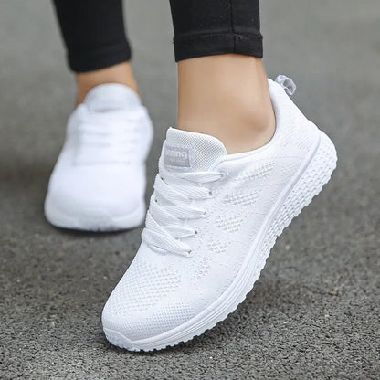 Women's Running Shoes Cushioned Lace-Up Athletic Trainers